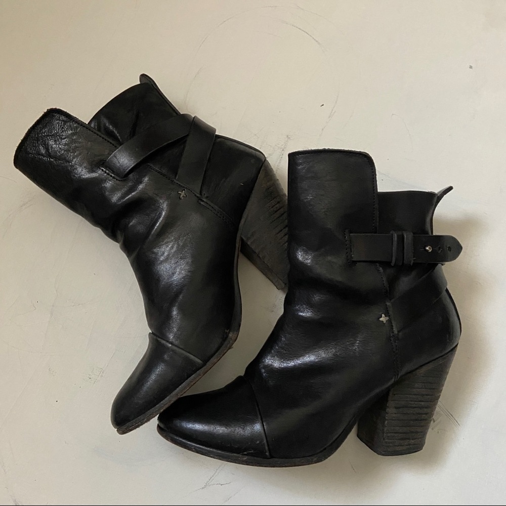 Rag & Bone leather buckle booties